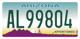 Arizona, Apportioned (AB-12345/AB12345)