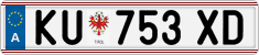 License plate of Austria, Regular plates