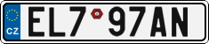 License plate of the Czech Republic, Electric vehicles