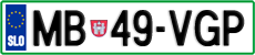 License plate of Slovenia, Cars