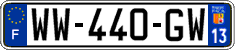 French license plate, SIV (temporary)