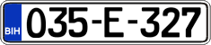 License plate of Bosnia and Herzegovina, Regular plates