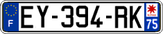 French license plate, SIV (ordinary)