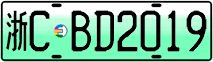 License plate of China, Electric vehicles