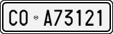 License plate of Italy, Cars (1927 year series)