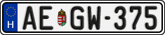 license plates of Hungary, Regular plates (2022)