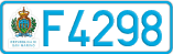 License plate of San Marino, Cars (A1234)
