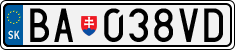 License plate of Slovakia, Cars