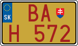 License plate of Slovakia, Oldtimers