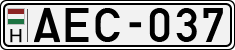 license plates of Hungary, Cars (1990)