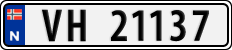 License plate of Norway, Cars