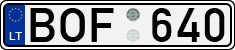 License plate of Lithuania, Cars