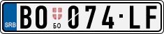 License plate of Serbia, Cars