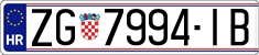 License plate of Croatia, Regular plates