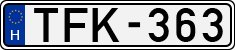 license plates of Hungary, Cars (1990)