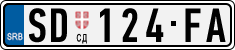 License plate of Serbia, Cars