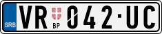 License plate of Serbia, Cars