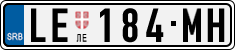 License plate of Serbia, Cars