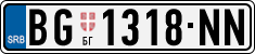 License plate of Serbia, Cars