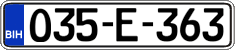 License plate of Bosnia and Herzegovina, Regular plates