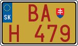 License plate of Slovakia, Oldtimers