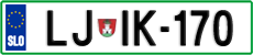 License plate of Slovenia, Cars