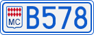License plate of Monaco, Cars