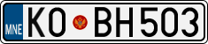 License plate of Montenegro, Cars