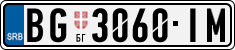 License plate of Serbia, Cars
