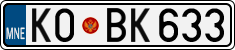 License plate of Montenegro, Cars