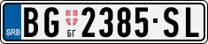 License plate of Serbia, Cars