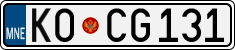 License plate of Montenegro, Cars