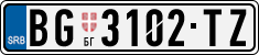 License plate of Serbia, Cars