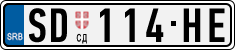 License plate of Serbia, Cars