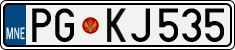 License plate of Montenegro, Cars