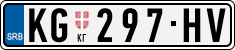 License plate of Serbia, Cars