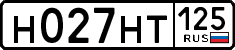 License plate Russia, Cars