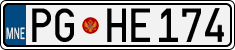 License plate of Montenegro, Cars