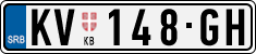 License plate of Serbia, Cars