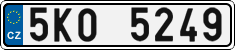 License plate of the Czech Republic, Cars (2001)
