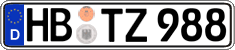 German license plate, Regular plates