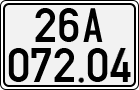 License plate of Vietnam, Cars