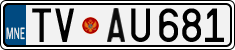 License plate of Montenegro, Cars