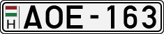 license plates of Hungary, Cars (1990)
