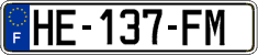 French license plate, SIV (ordinary)