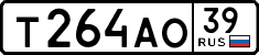 License plate Russia, Cars