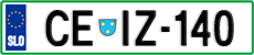 License plate of Slovenia, Cars