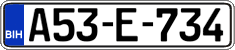 License plate of Bosnia and Herzegovina, Regular plates