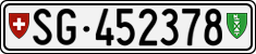 License plate of Switzerland, Cars
