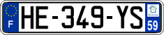 French license plate, SIV (ordinary)